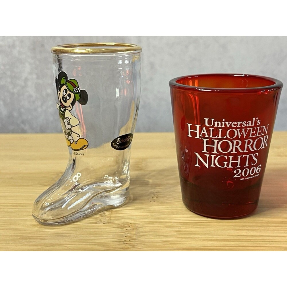bockling glass Mickey Shot Glass Boot And 2006 Halloween Horror Nights